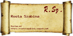 Rosta Szabina névjegykártya